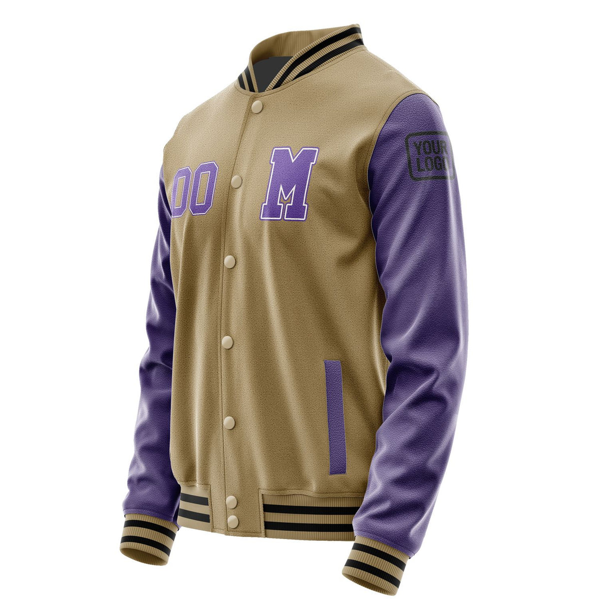 Custom Light Khaki Light Purple Jacket Jb2525232517231817