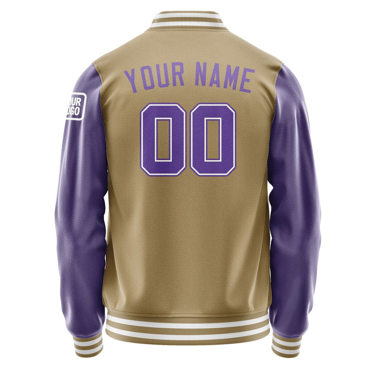 Custom Light Khaki Light Purple Jacket Jb2525232518231818