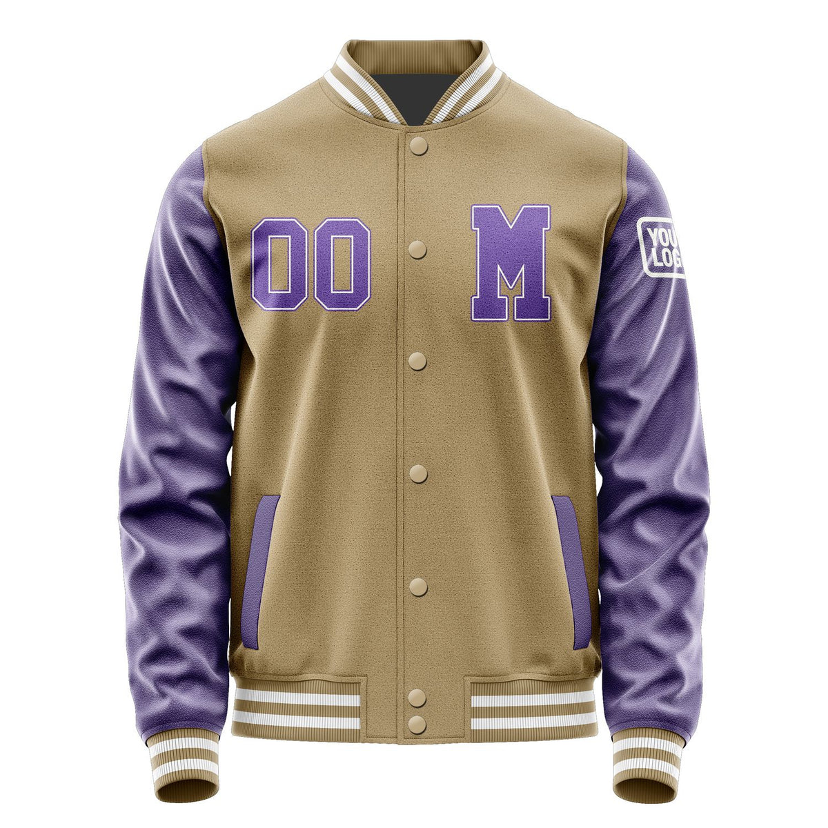 Custom Light Khaki Light Purple Jacket Jb2525232518231818