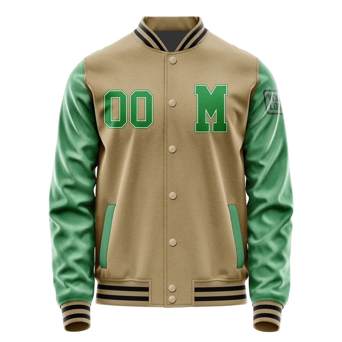 Custom Light Khaki Emerald Green Jacket Jb2525242517241817