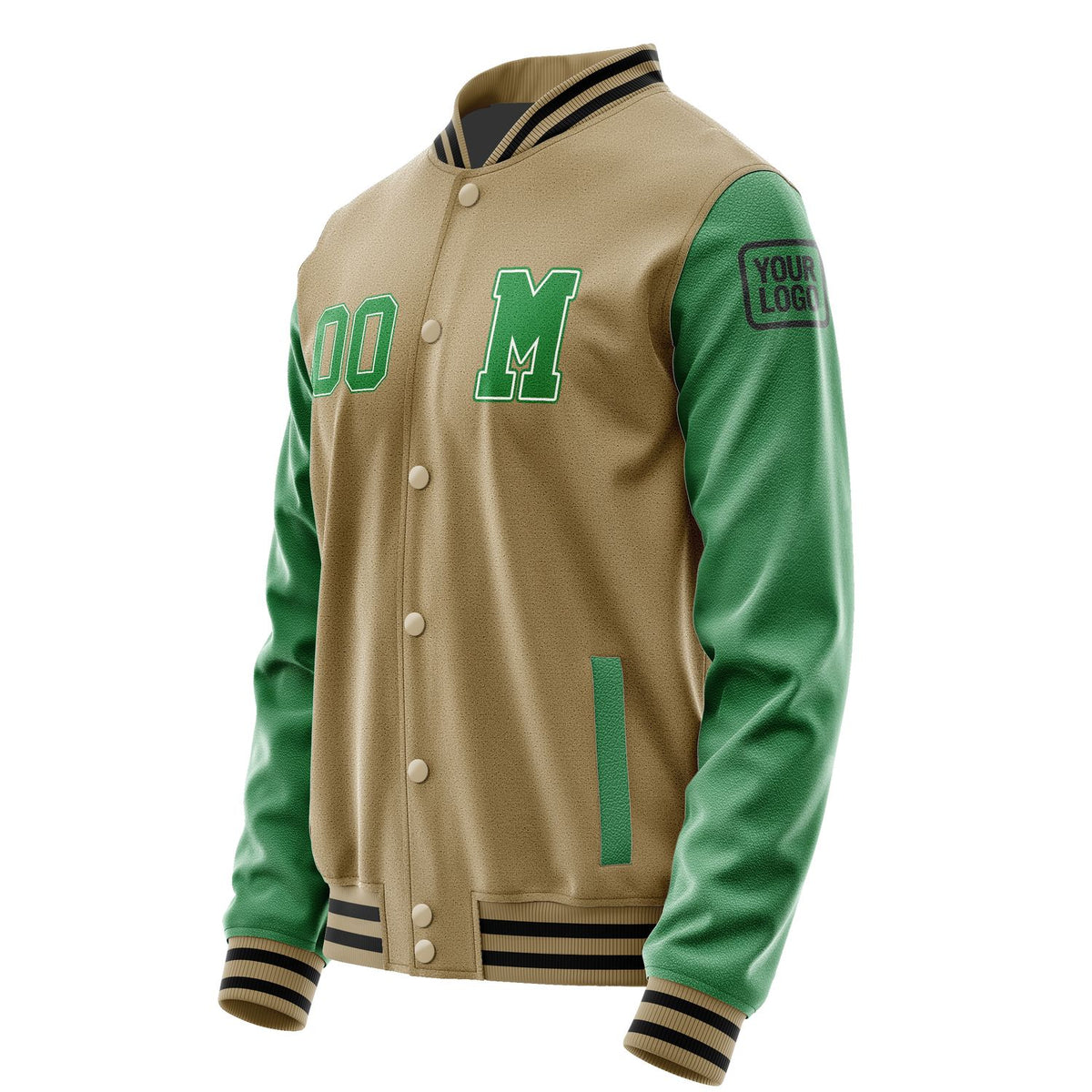 Custom Light Khaki Emerald Green Jacket Jb2525242517241817