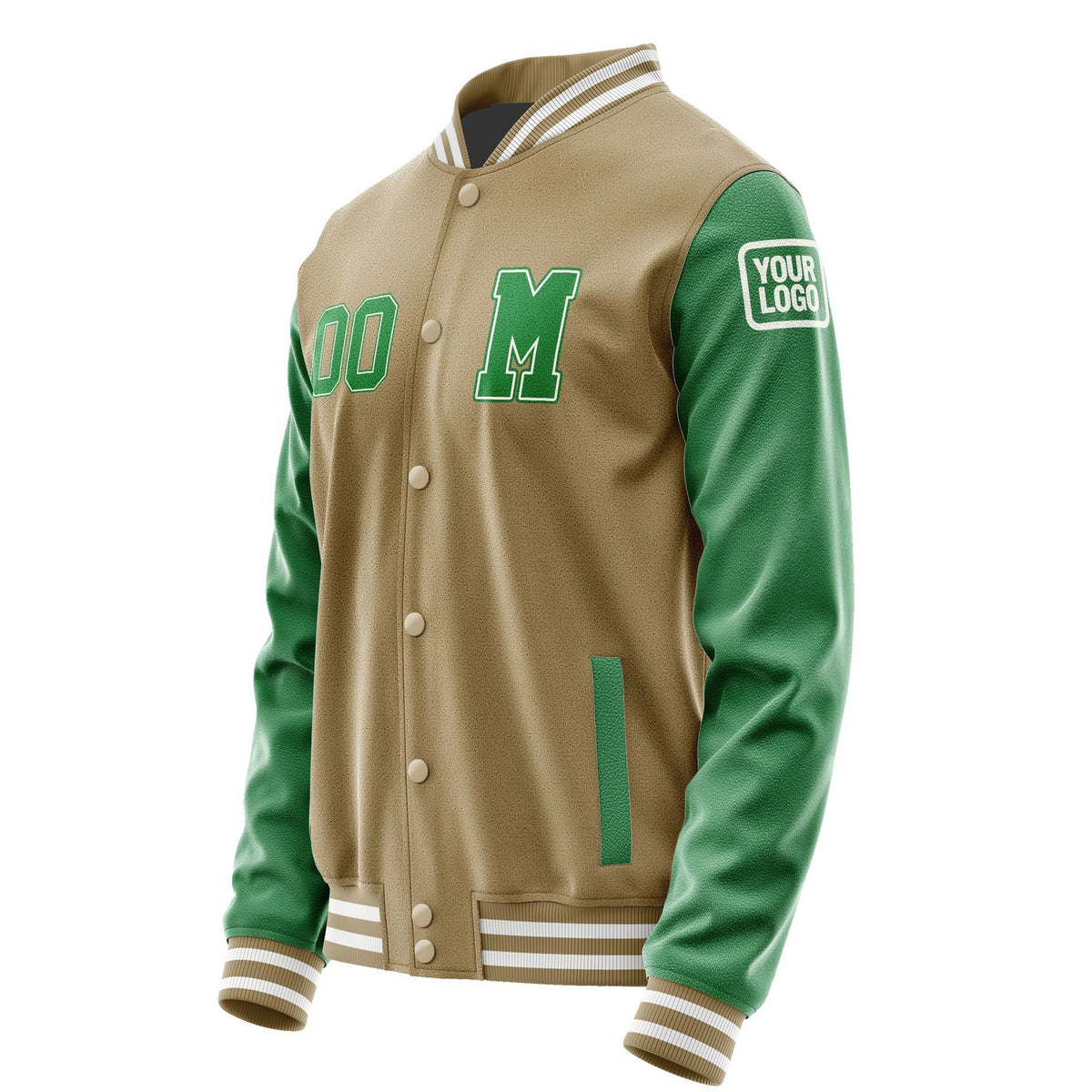 Custom Light Khaki Emerald Green Jacket Jb2525242518241818