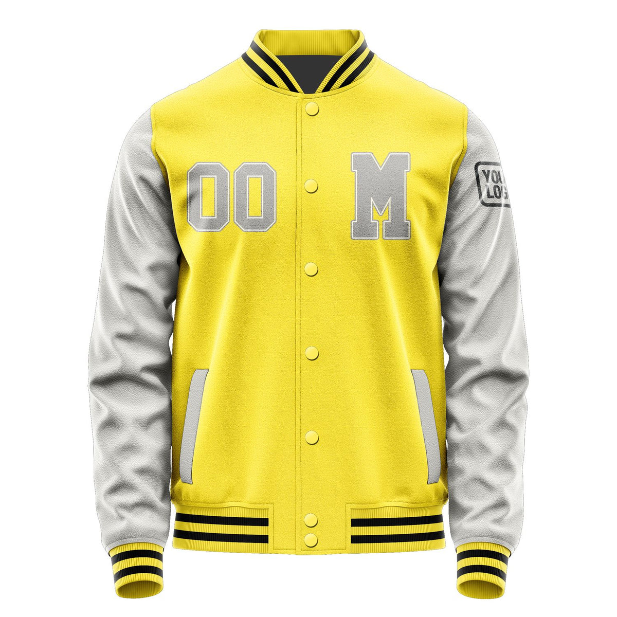 Custom Light Yellow Gray Jacket Jb2626042617041817