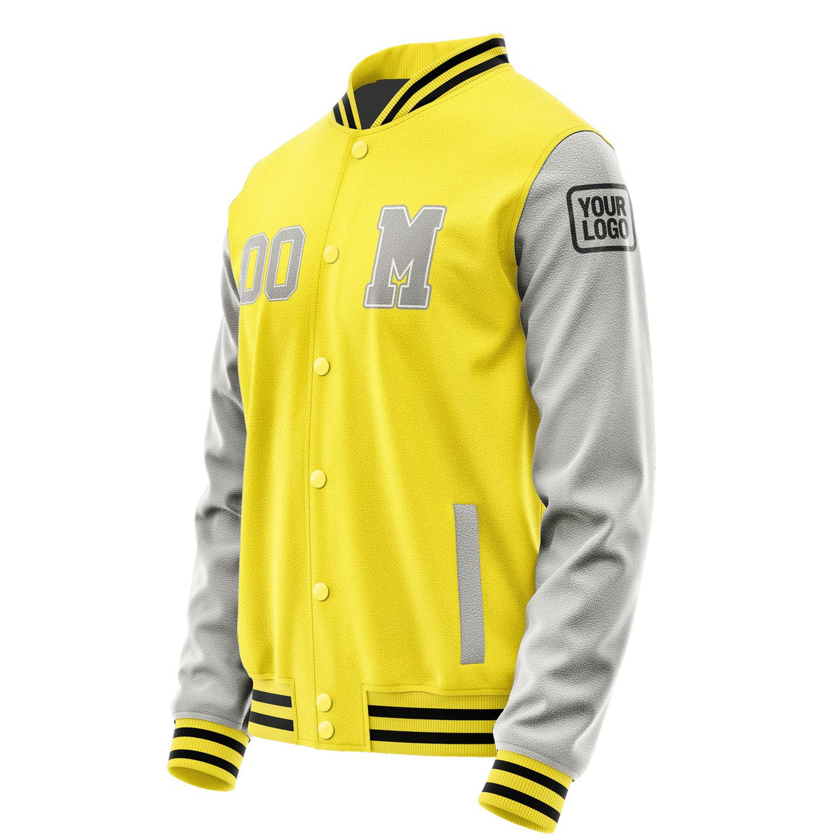 Custom Light Yellow Gray Jacket Jb2626042617041817