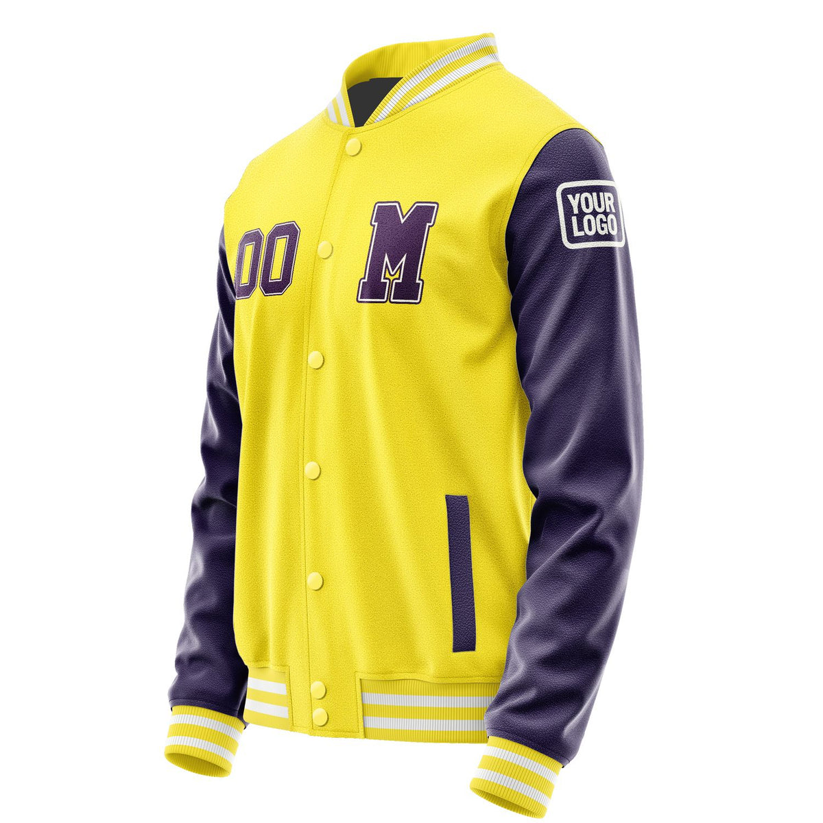 Custom Light Yellow Purple Jacket Jb2626072618071818