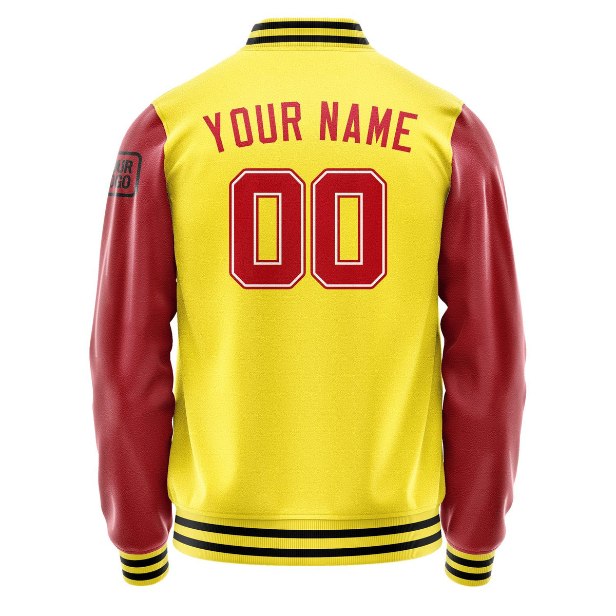 Custom Light Yellow Red Jacket Jb2626142617141817