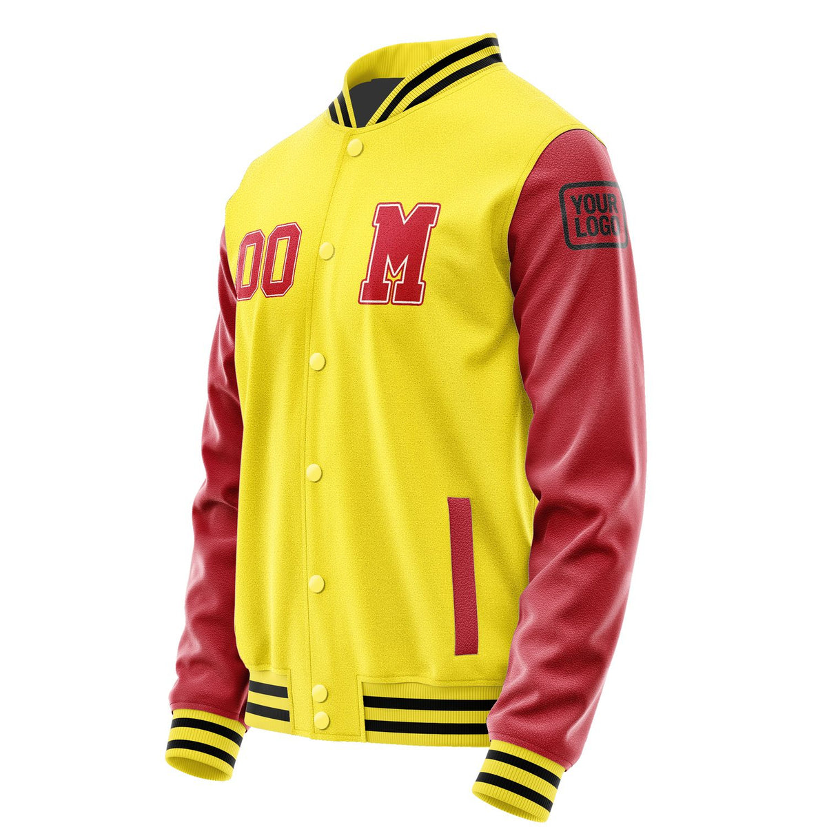 Custom Light Yellow Red Jacket Jb2626142617141817