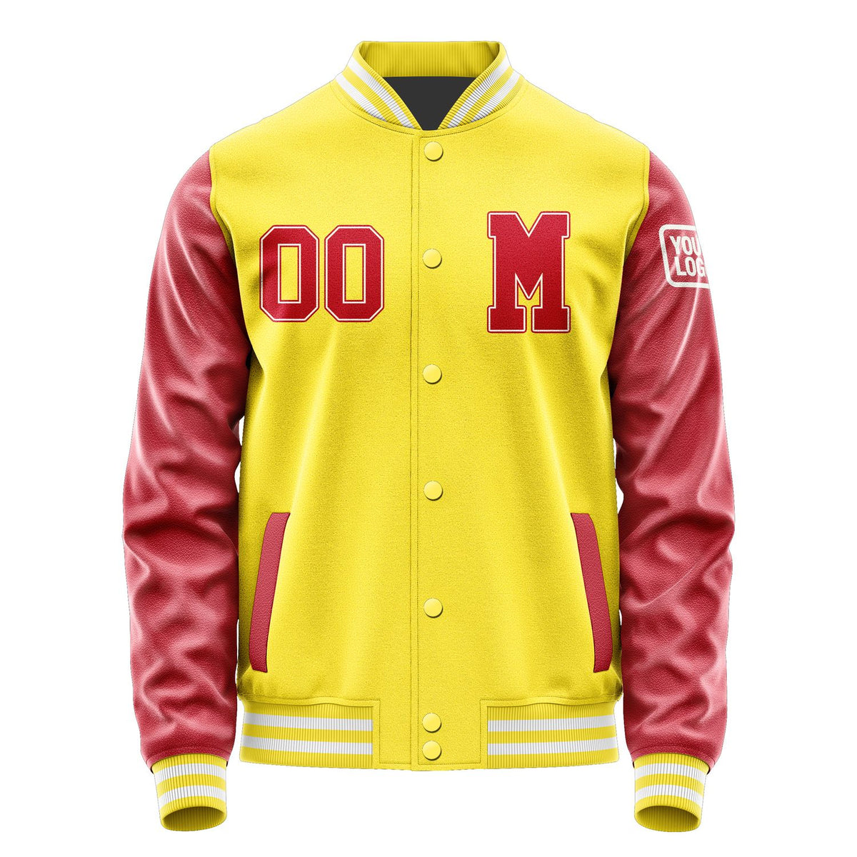 Custom Light Yellow Red Jacket Jb2626142618141818