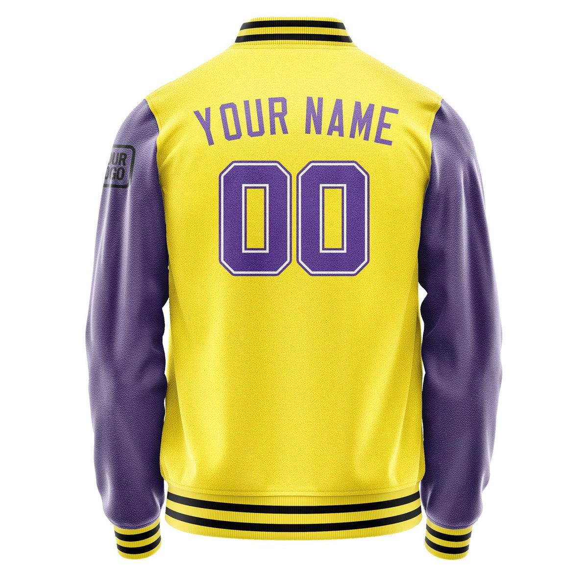 Custom Light Yellow Light Purple Jacket Jb2626232617231817