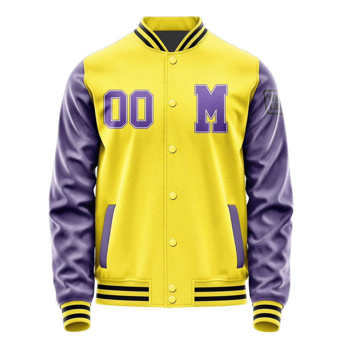 Custom Light Yellow Light Purple Jacket Jb2626232617231817