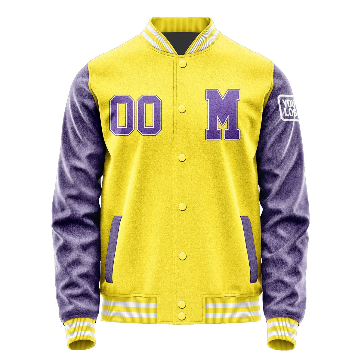 Custom Light Yellow Light Purple Jacket Jb2626232618231818