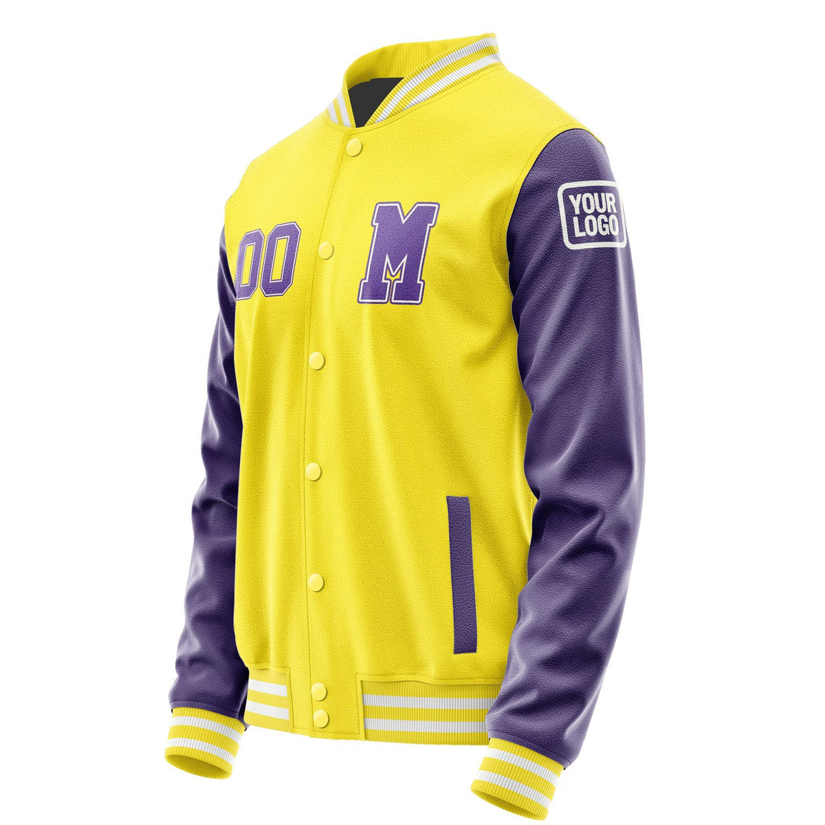 Custom Light Yellow Light Purple Jacket Jb2626232618231818