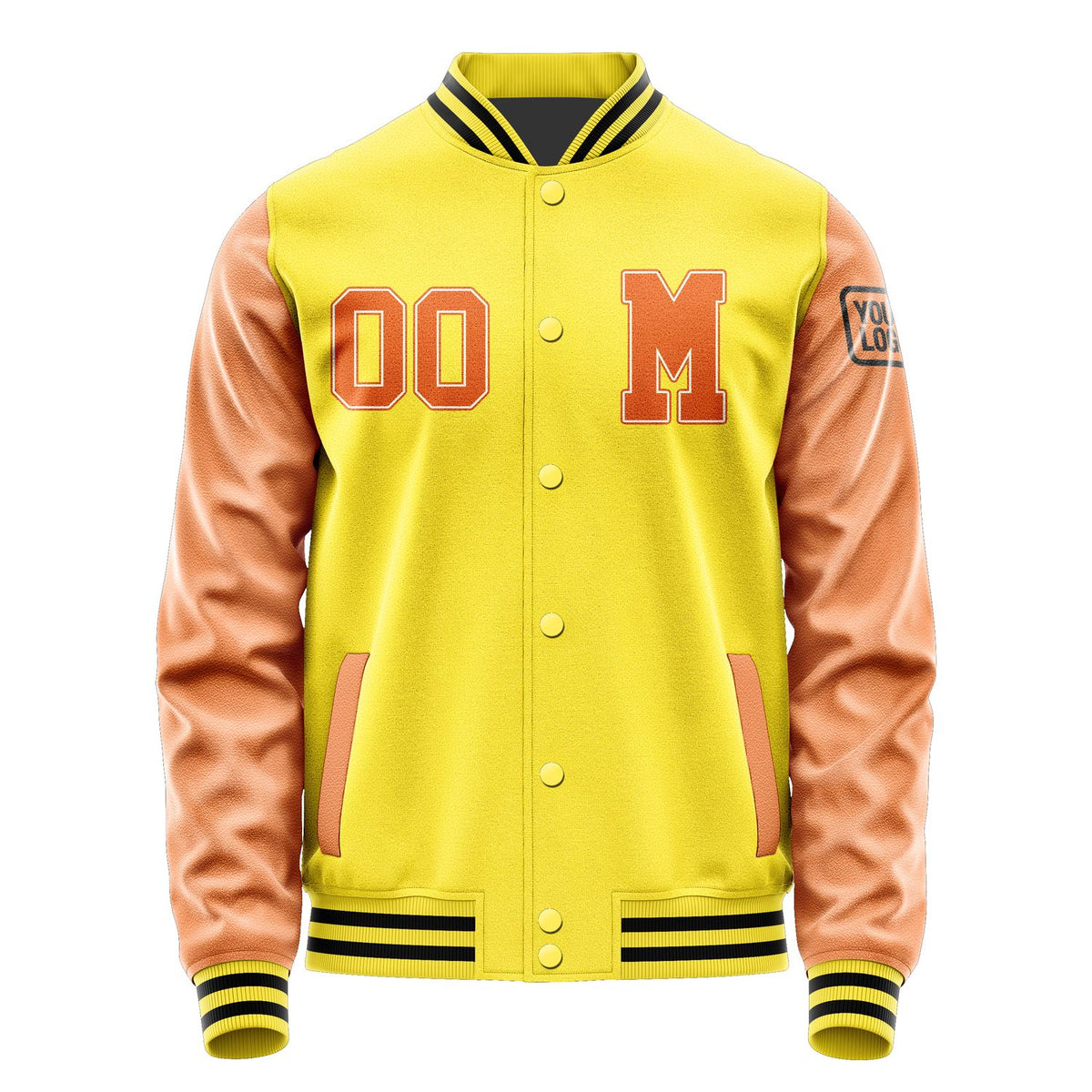 Custom Light Yellow Orange Jacket Jb2626282617281817