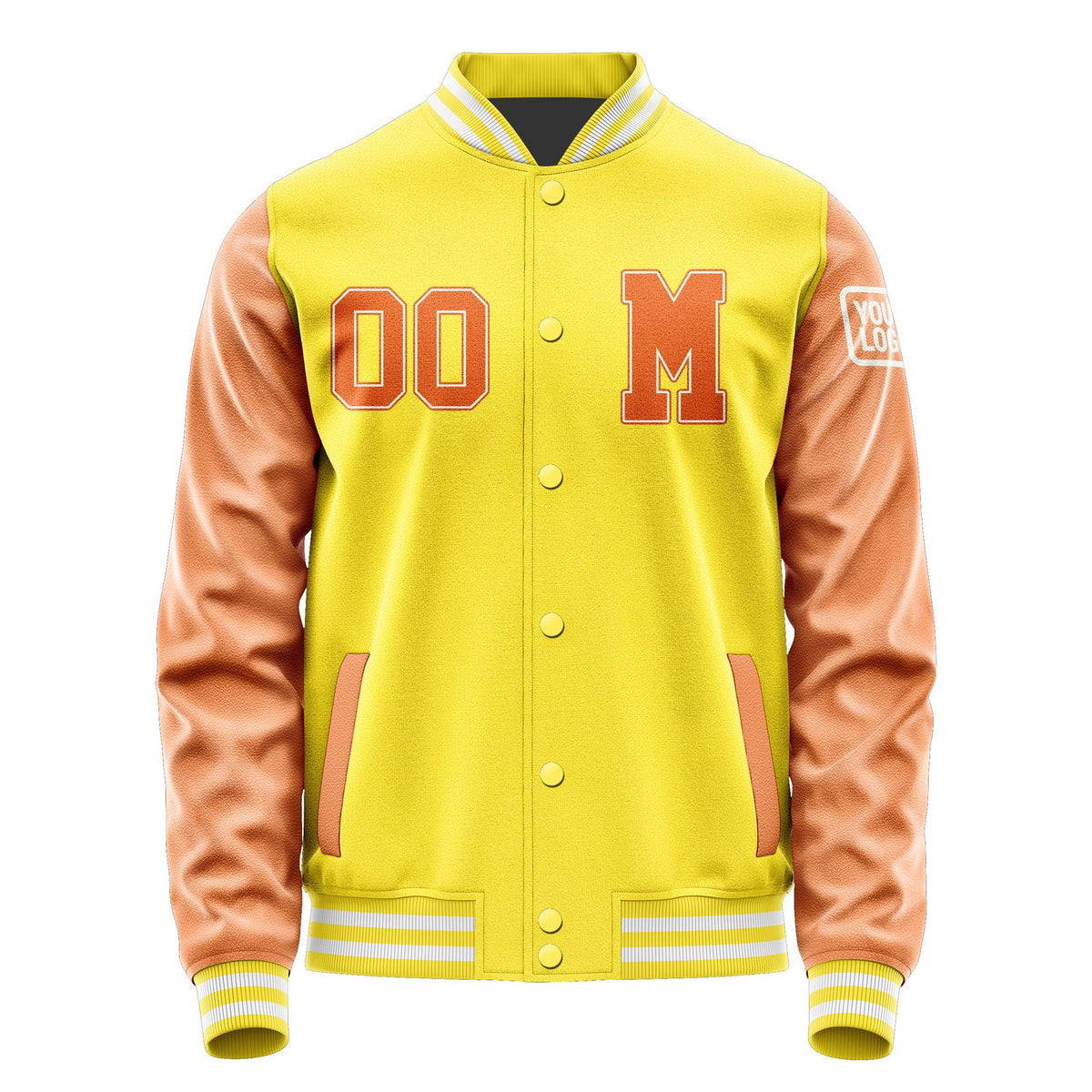 Custom Light Yellow Orange Jacket Jb2626282618281818