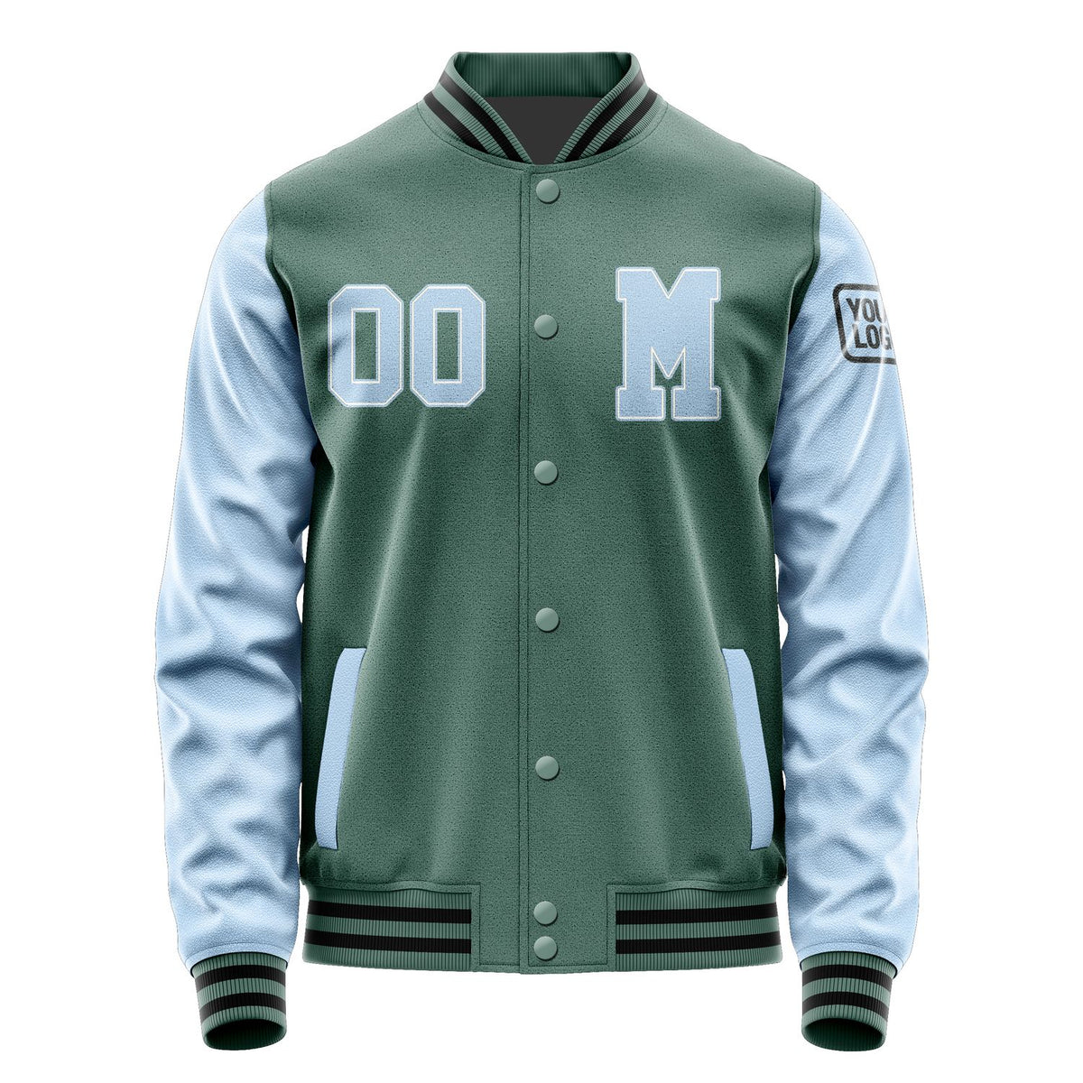 Custom Blue Green Light Blue Jacket Jb2727082717081817