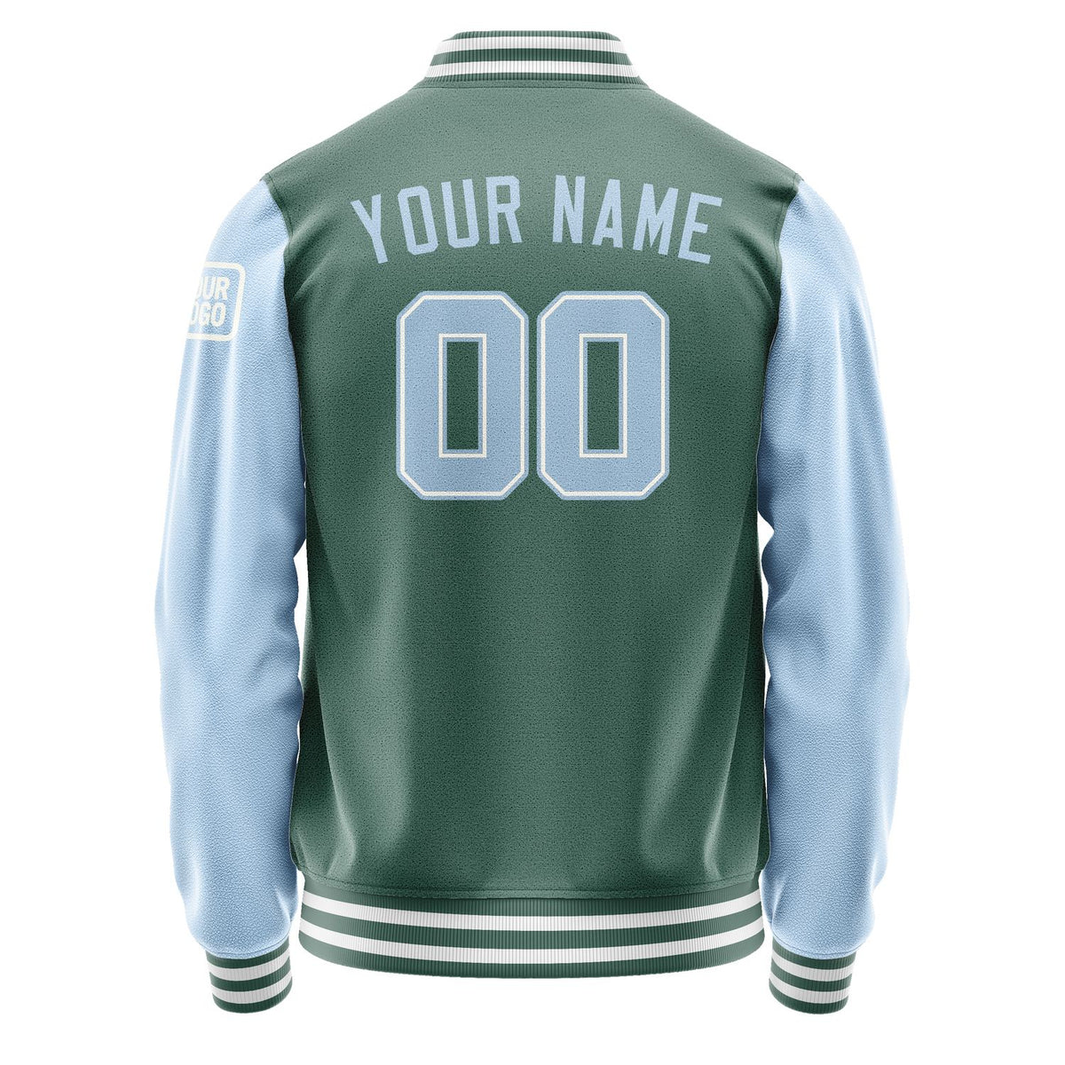 Custom Blue Green Light Blue Jacket Jb2727082718081818