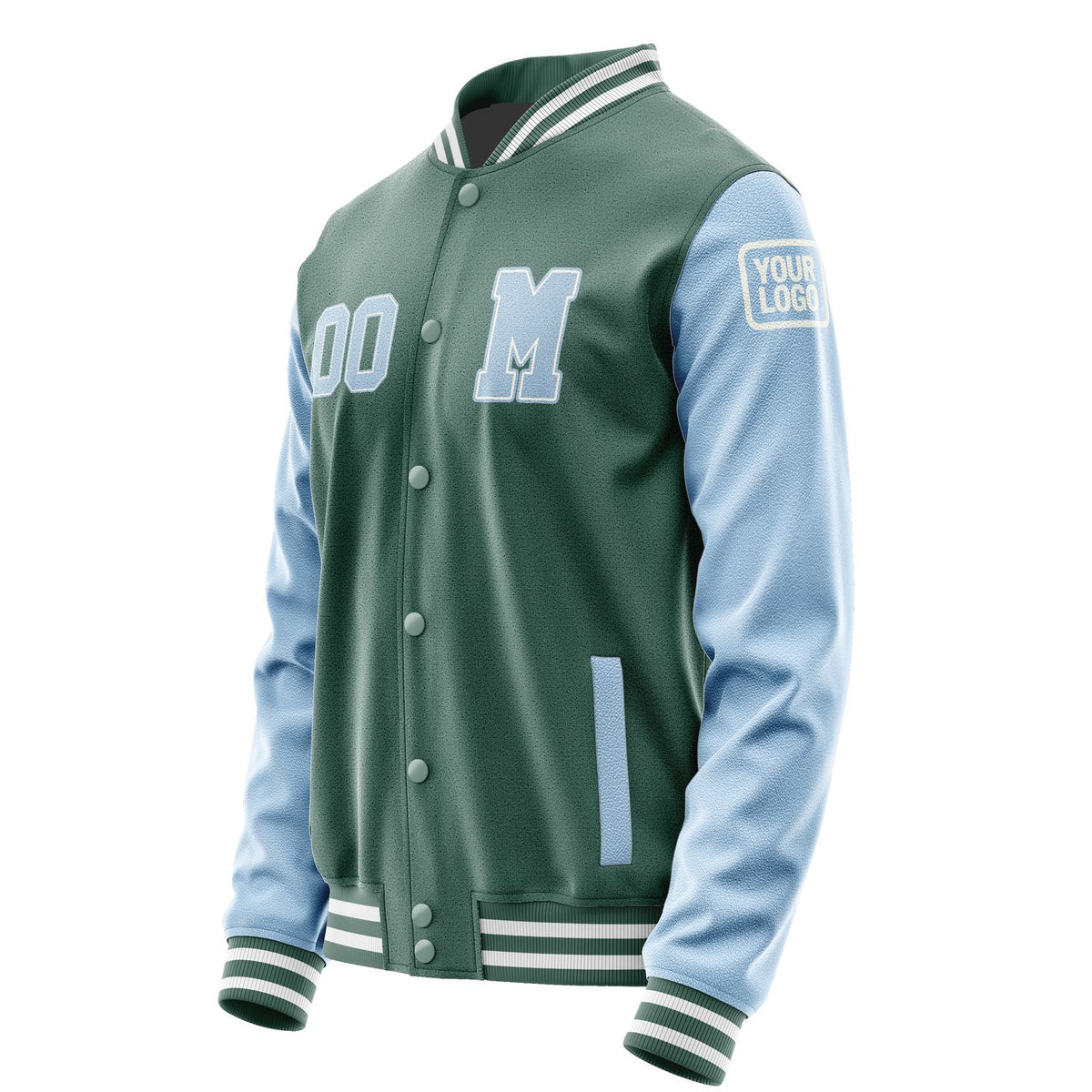 Custom Blue Green Light Blue Jacket Jb2727082718081818