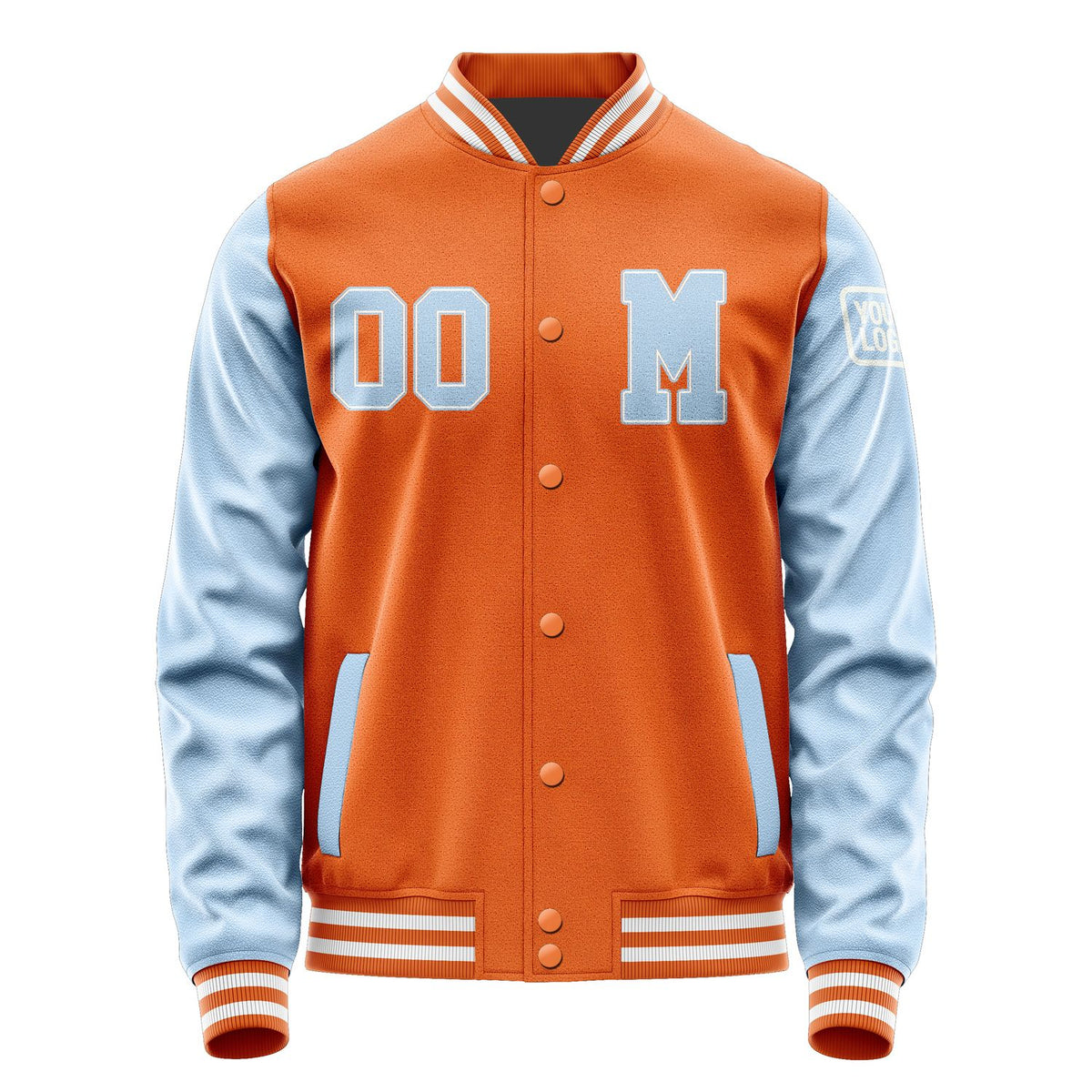 Custom Orange Light Blue Jacket Jb2828082818081818