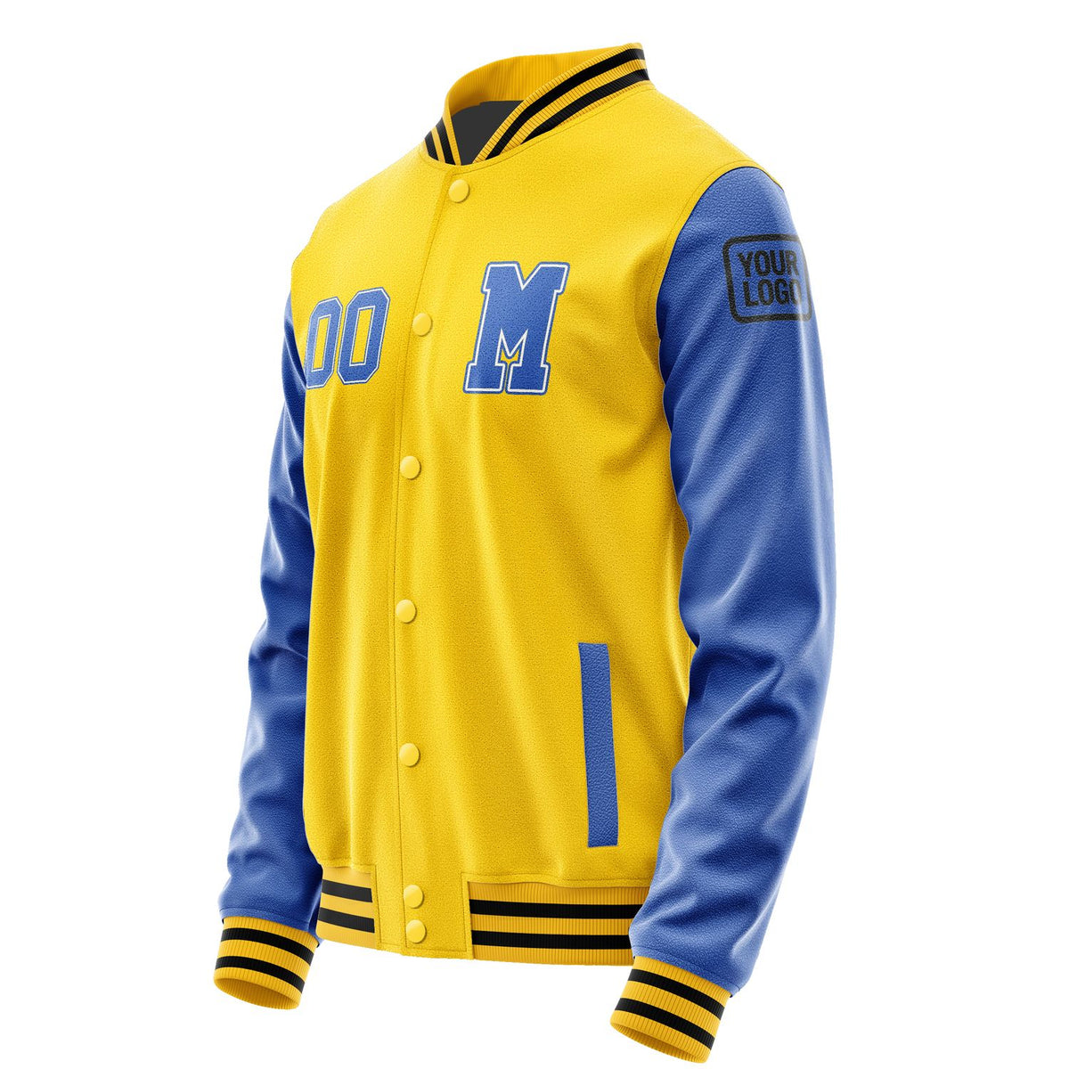 Custom Gold Sky Blue Jacket Jb3030093017091817