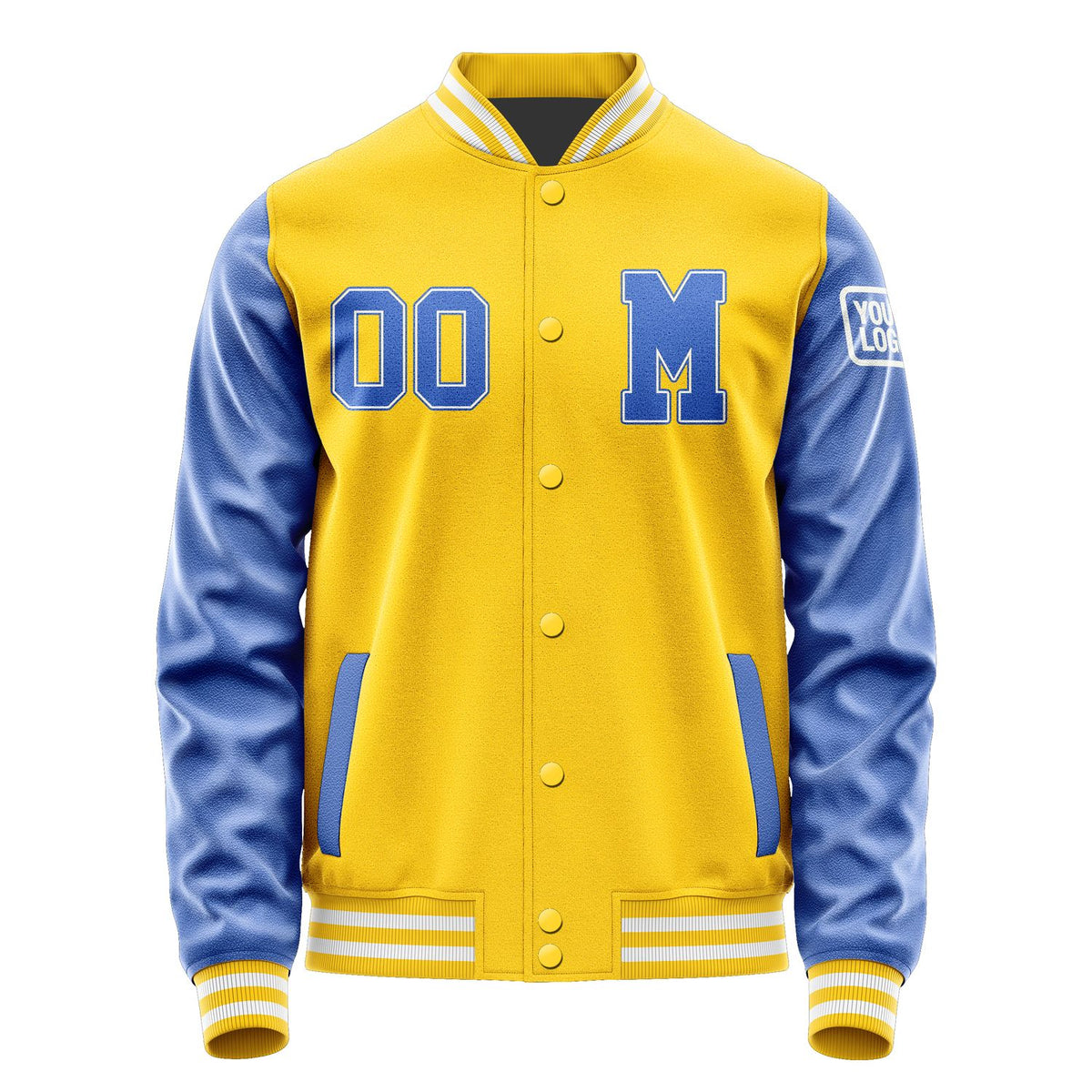 Custom Gold Sky Blue Jacket Jb3030093018091818