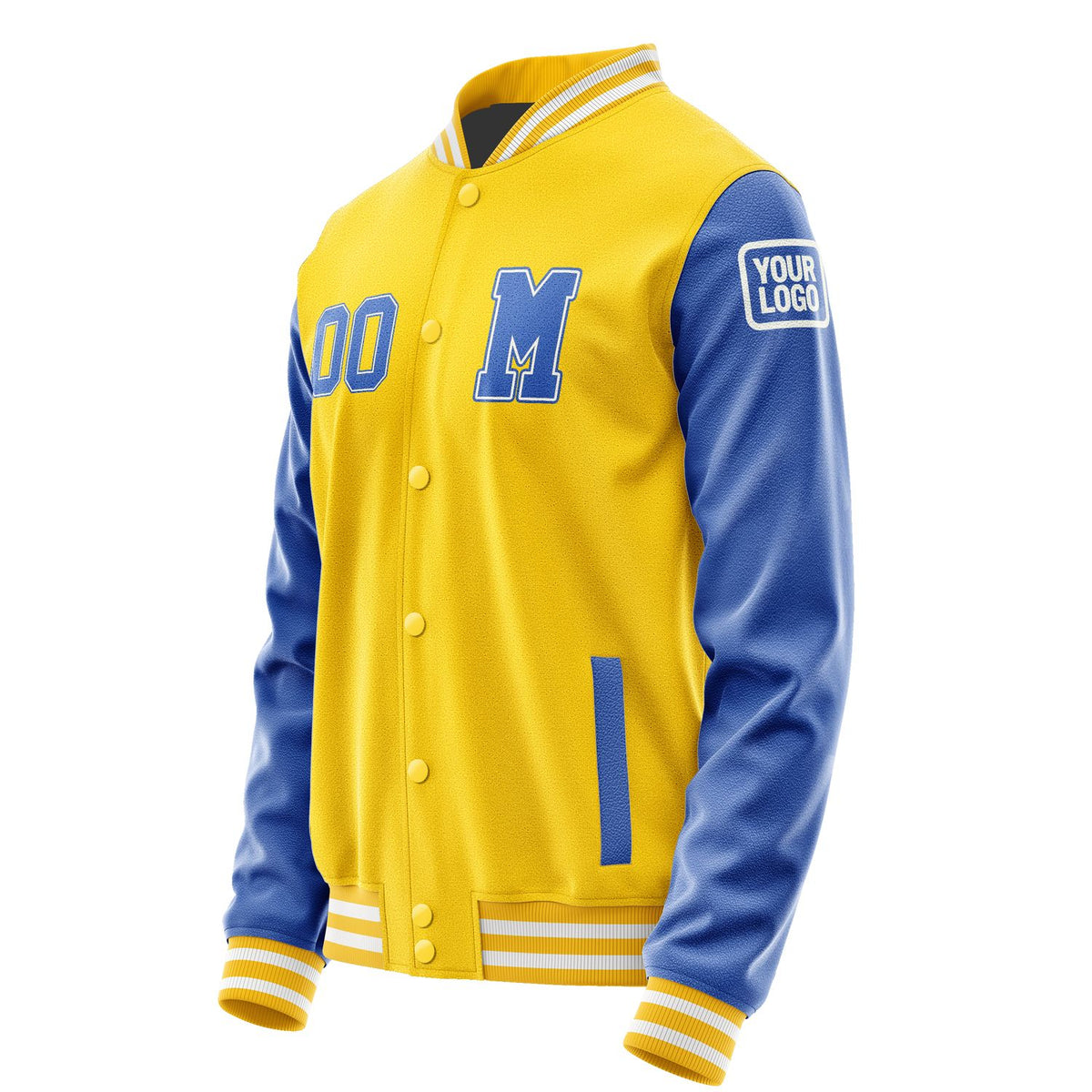 Custom Gold Sky Blue Jacket Jb3030093018091818